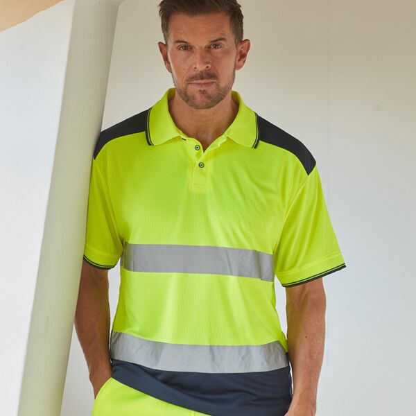 Yoko Two Tone Short Sleeve Polo Shirt Thumbnail