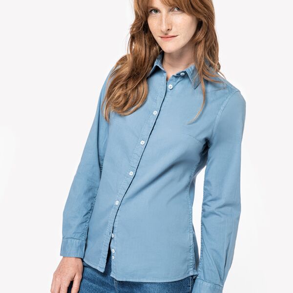 Native Spirit Ladies Washed Long Sleeve Shirt Thumbnail
