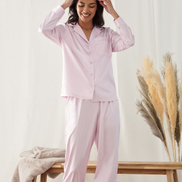 Towel City Ladies Satin Long PJ's Thumbnail